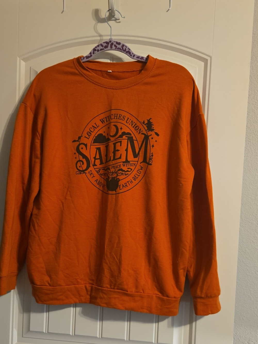 Salem Graphic Orange Crewneck Sweater